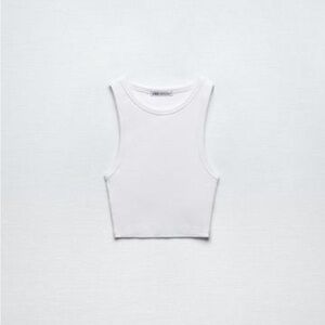 ZARA White Sleeveless Women's Top_MEDIUM